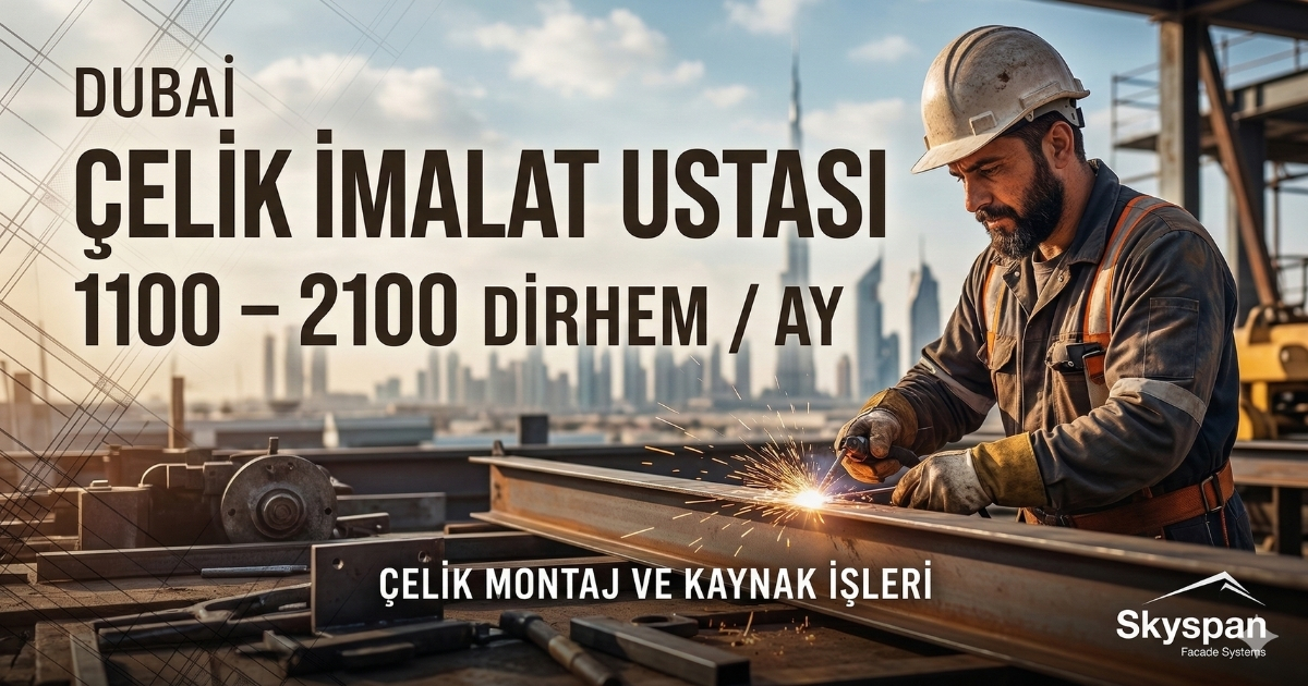 Dubai’de Çelik İmalat Ustası Alımı | Maaş: 1100–2100 Dirhem | WhatsApp Başvuru