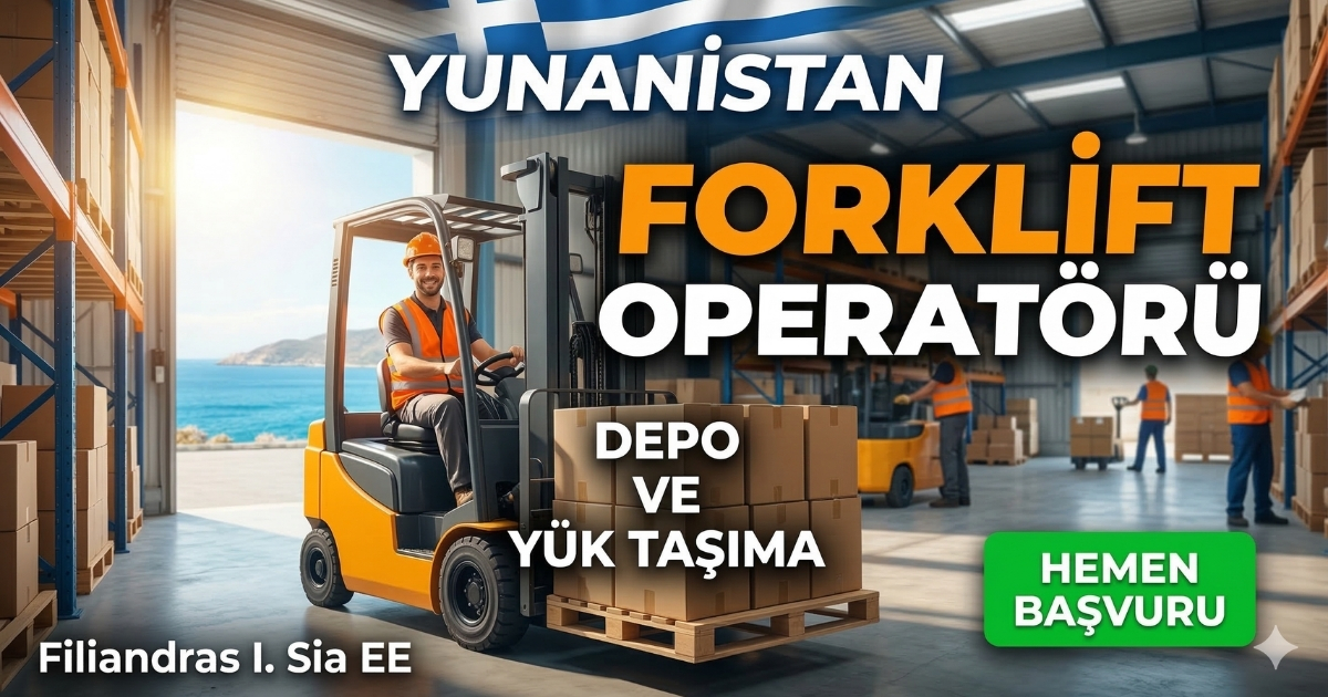Yunanistan Loutraki’de Forklift Operatörü Alımı | Depo ve Yük Taşıma İşleri | Telefon ile Başvuru