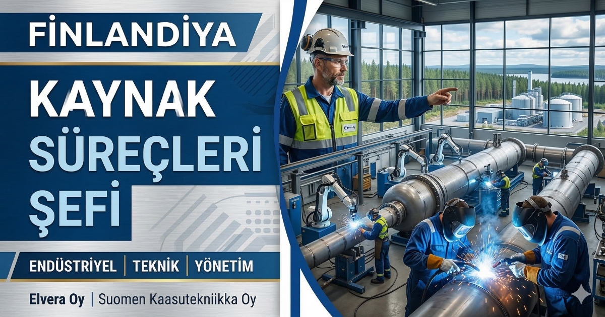 Finlandiya Mikkeli’de Kaynak Süreçleri Şefi Alımı | Teknik Yönetim Pozisyonu | Kalıcı İş