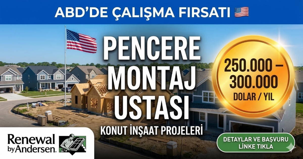 ABD Tennessee La Vergne’de Pencere Montaj Ustası Alımı | İnşaat Sektörü | Yıllık 250.000 – 300.000 Dolar | E-posta ile Hemen Başvur