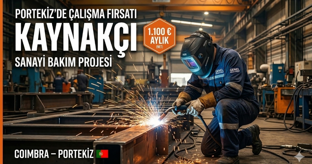 Portekiz Coimbra’da Kaynakçı Alımı | Sanayi Bakım Projeleri | Maaş: 1.100 € | E-posta ile Başvur