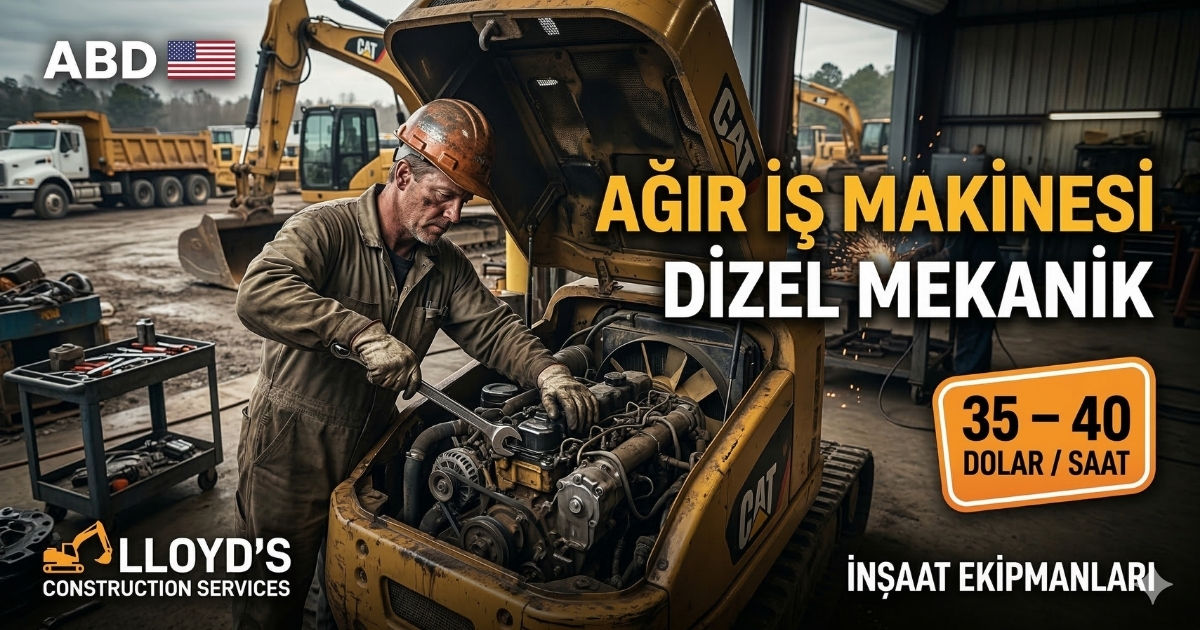 ABD Minnesota’da Ağır İş Makinesi Dizel Mekanik Ustası Alımı | İnşaat Ekipmanları Bakım Servisi