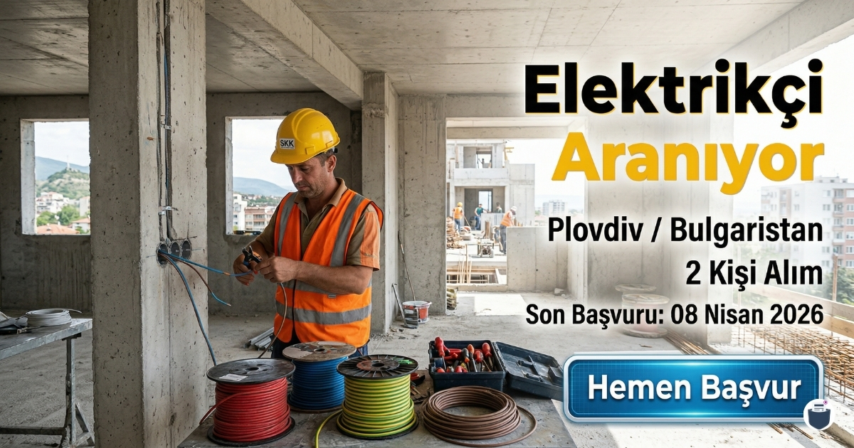 Bulgaristan Plovdiv’da İnşaat Elektrikçisi Alımı | İnşaat Sektörü | E-posta ile Hemen Başvur
