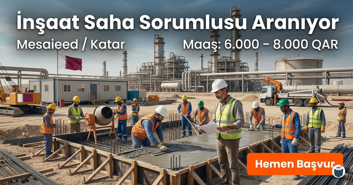Katar Mesaieed’de İnşaat Saha Sorumlusu Alımı | İnşaat / Petrol ve Gaz Sektörü | E-posta ile Hemen Başvur